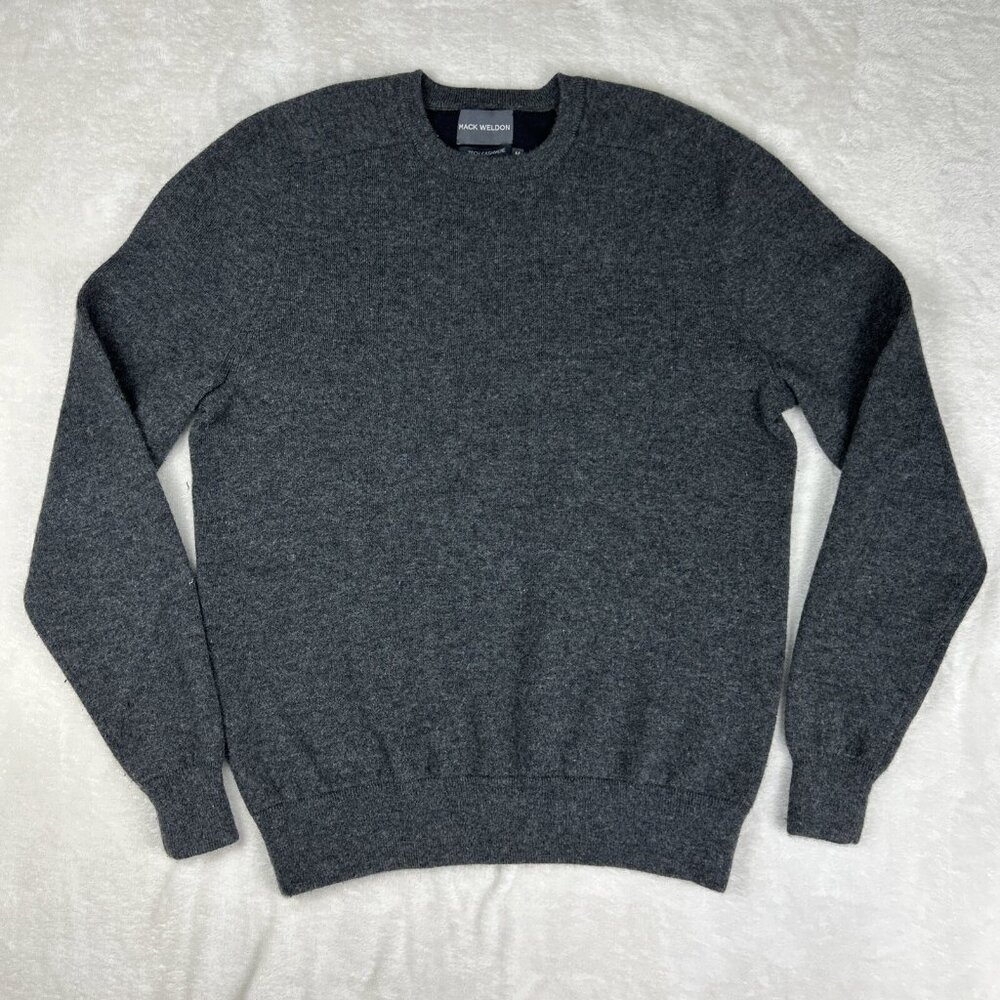 Mack Weldon Sweater Men’s Medium Gray Tech Cashmere Merino Wool Crew Neck